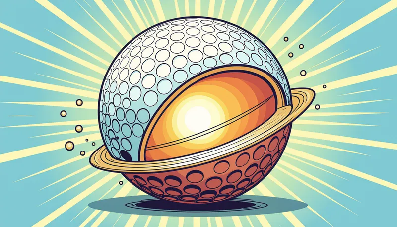 飛距離を最大化する物理学 - illustration for golf ball construction flight mechanism