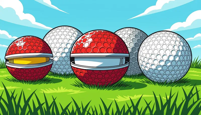 ゴルフボールのピース構造を理解する - illustration for ゴルフボールの種類と選び方