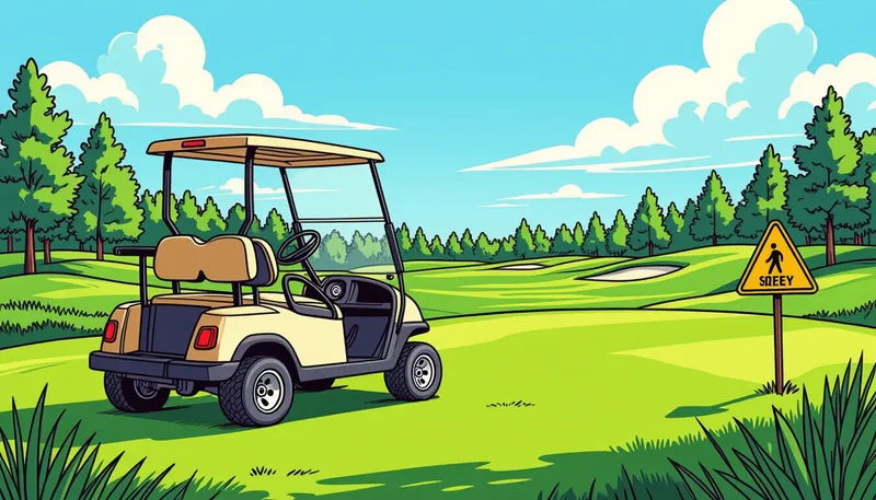 プレーファーストを意識したカート操作 - illustration for golf cart usage tips rules