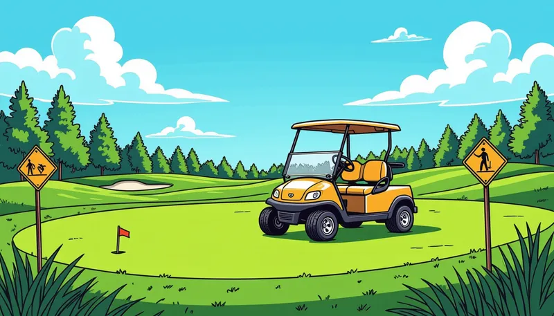 安全運転のための具体的対策 - illustration for golf cart usage tips rules