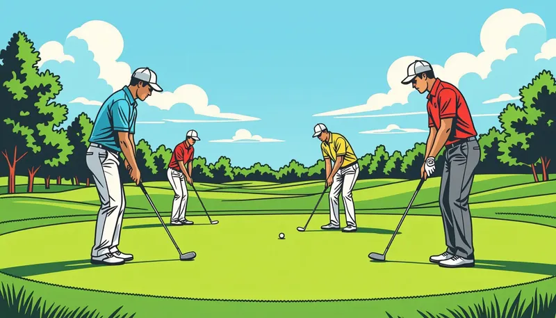 ゴルフエチケットの6つの基本原則 - illustration for golf etiquette manners guide