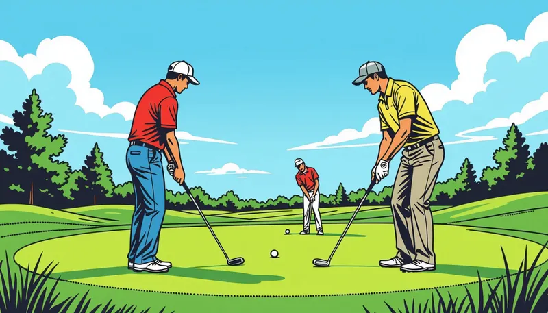 コース上でのエチケット - illustration for golf etiquette manners guide