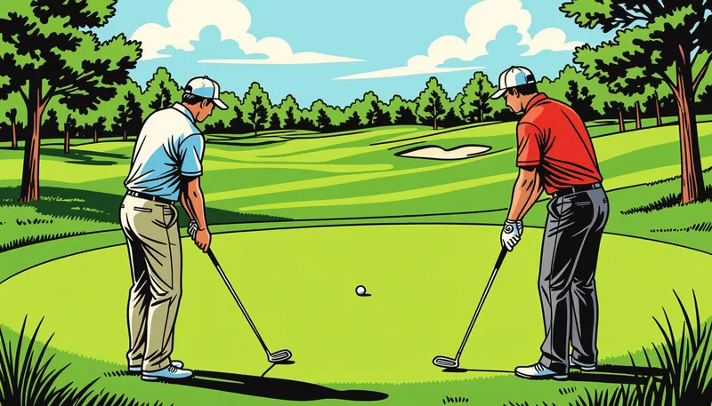 ゴルフ場施設でのマナー - illustration for golf etiquette manners guide