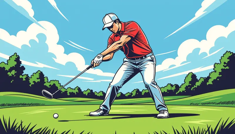 脱力とクラブヘッドの加速 - illustration for golf impact position technique