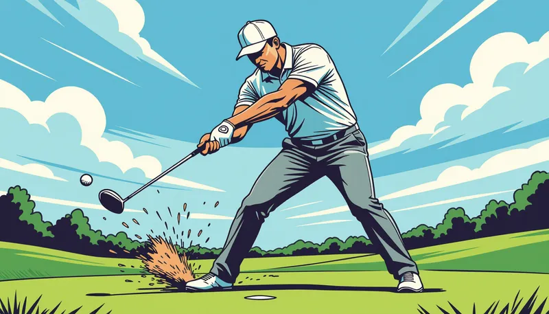 インパクト時の下半身の動き - illustration for golf impact position technique
