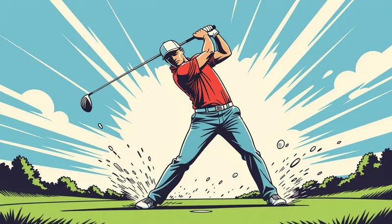 よくある間違いと修正方法 - illustration for golf impact position technique