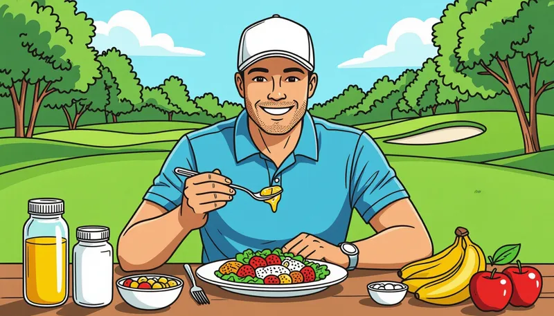 パフォーマンスを高めるサプリメント - illustration for golf nutrition diet management