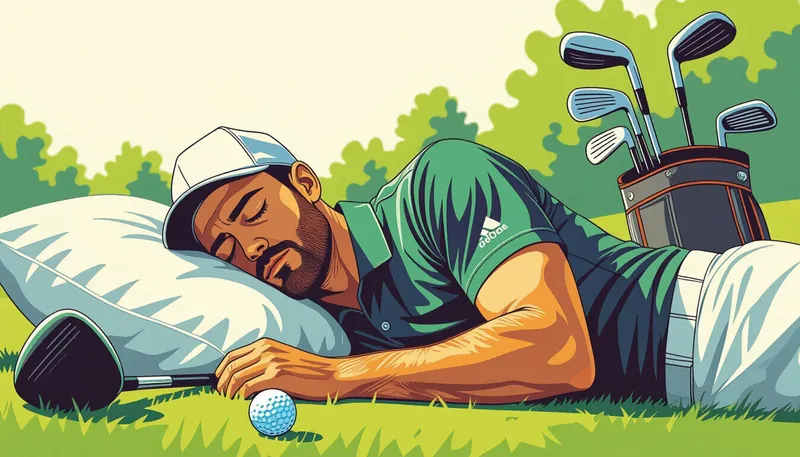 ゴルフ前夜に眠れない問題を解決する - illustration for golf sleep relationship performance