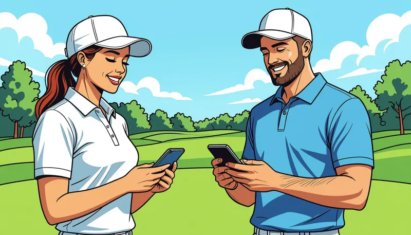 ゴルフSNS活用の注意点 - illustration for golf social media community