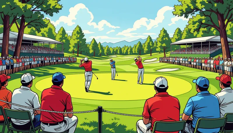 ゴルフ観戦の魅力とメリット - illustration for golf spectating viewing enjoyment