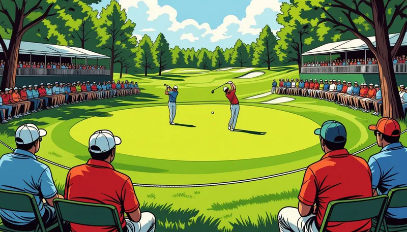 観戦当日のマナーとルール - illustration for golf spectating viewing enjoyment