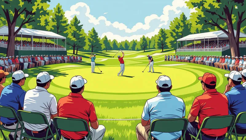 観戦時の服装とアクセス方法 - illustration for golf spectating viewing enjoyment