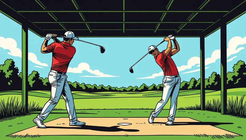 実践的なトレーニングプログラム例 - illustration for golf swing muscle memory training