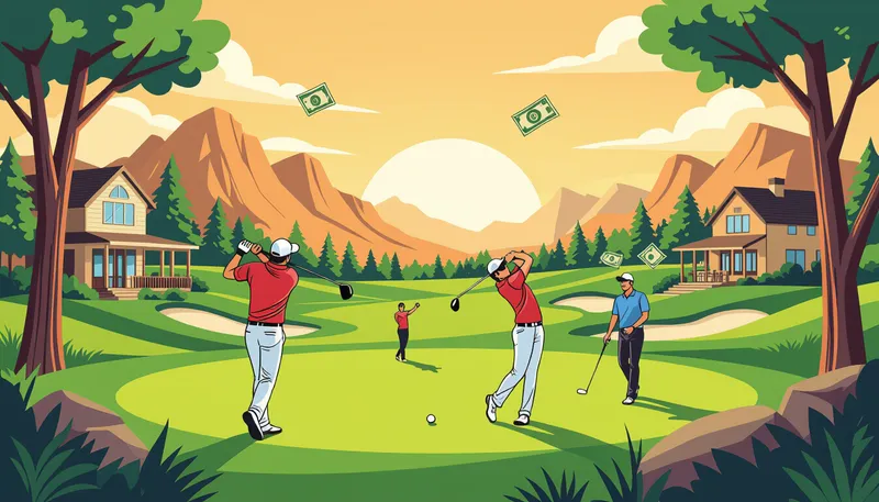 地方創生とゴルフツーリズムの関係 - illustration for golf tourism economic impact