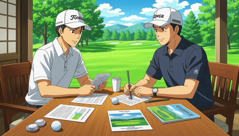 道具と装備の賢い節約法 - illustration for golf trip budget saving tips