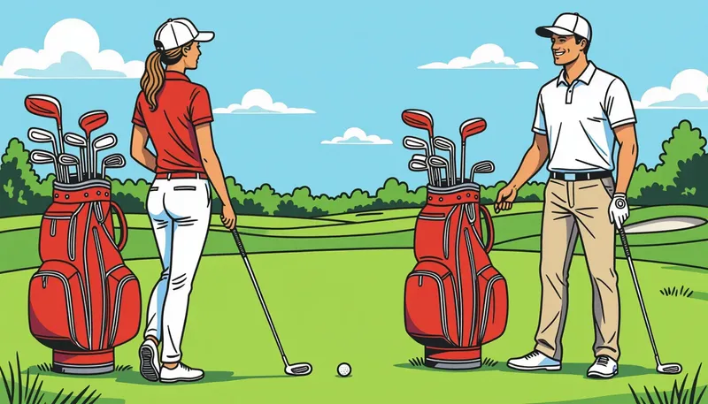 ゴルフバッグ(キャディバッグ)に入れる必需品 - illustration for golf trip packing list essentials