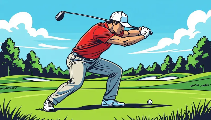 練習場でのウォーミングアップ戦略 - illustration for golf warm up routine