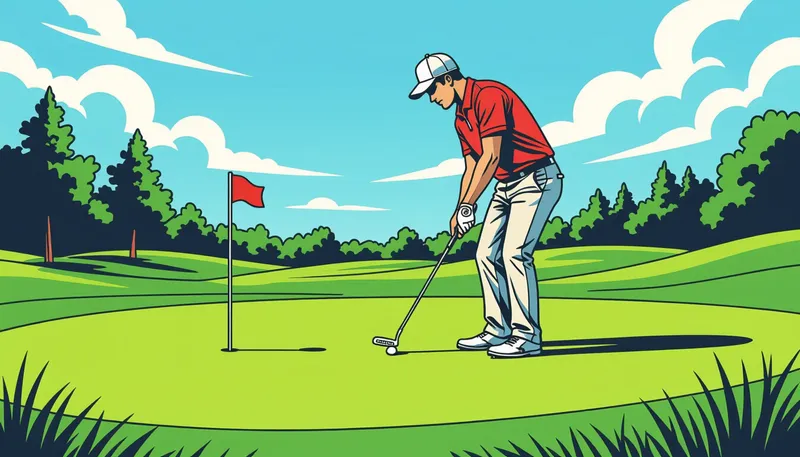 傾斜の読み方とライン決定 - illustration for green reading line technique