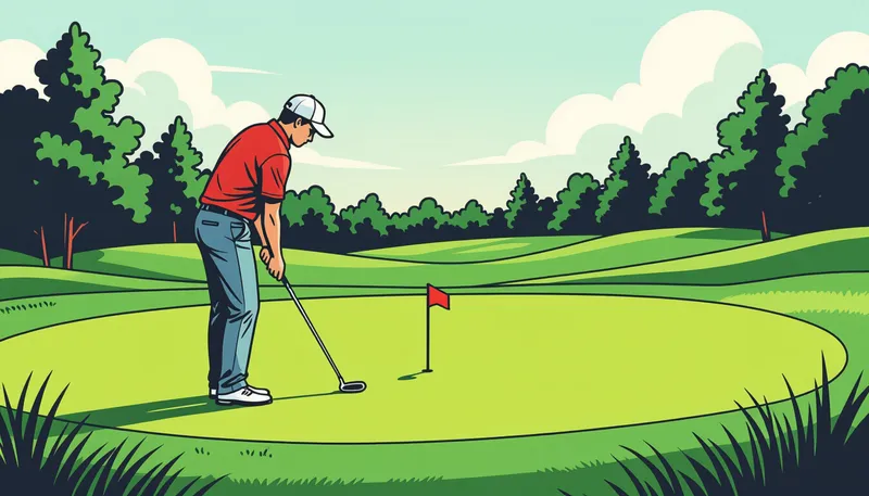 グリーンスピードと距離感の調整 - illustration for green reading line technique