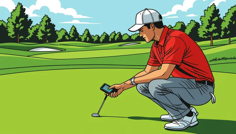 エイムポイント手法：科学的アプローチ - illustration for green slope precise reading