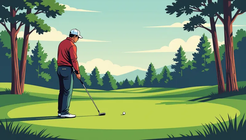 ラウンド前の準備とグリーンスピード確認法 - illustration for green speed adaptation technique