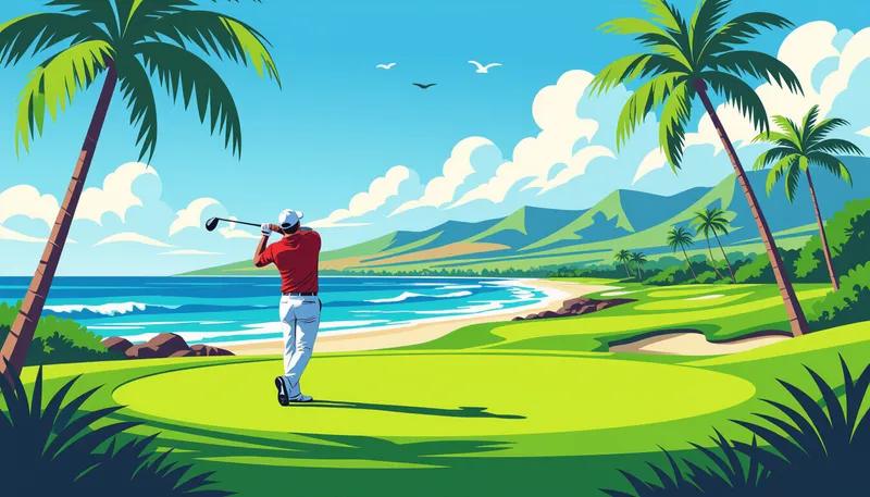 ハワイ島・マウイ島の名門コース - illustration for hawaii golf trip complete guide