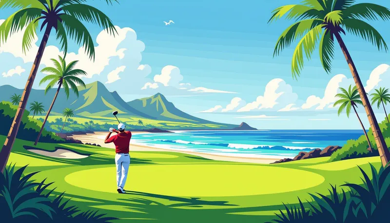 ハワイゴルフの服装とプレースタイル - illustration for hawaii golf trip complete guide