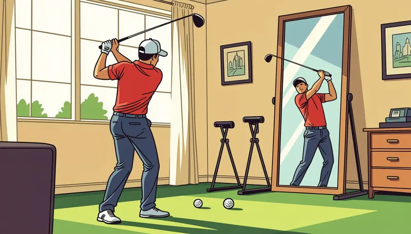 初心者におすすめの自宅練習メニュー - illustration for home golf practice methods