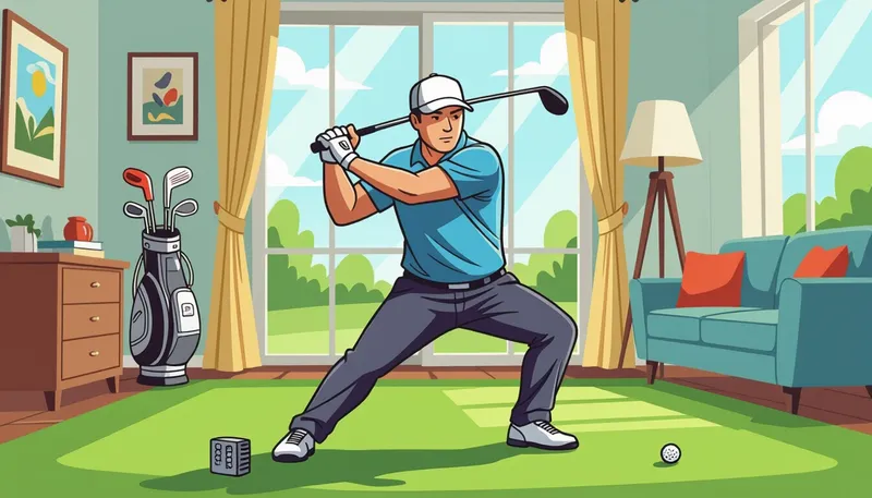 柔軟性トレーニング：可動域を広げる - illustration for home golf workout exercises