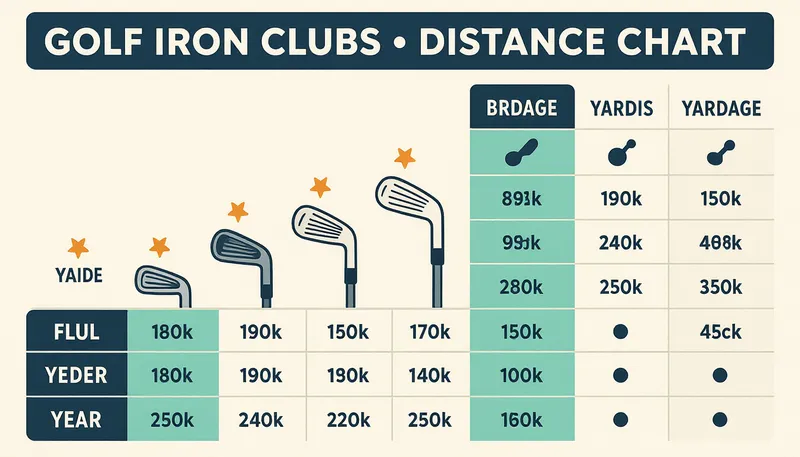 番手の使い分け:状況別セレクション - illustration for iron distance chart club selection