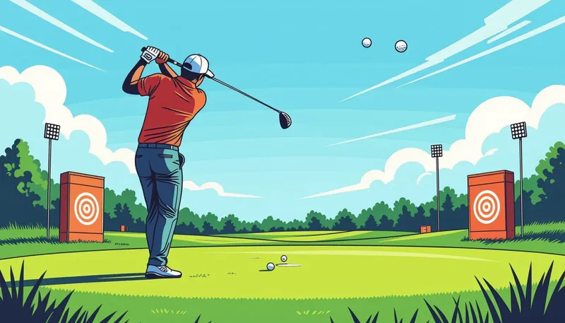 練習場での効果的な距離感トレーニングメニュー - illustration for iron distance control practice