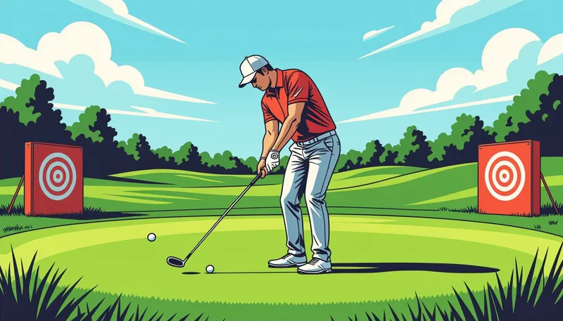 距離感向上のための自宅練習法 - illustration for iron distance control practice