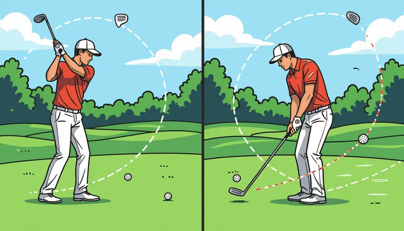 ドローとフェードの基本理解 - illustration for iron draw fade shot shaping