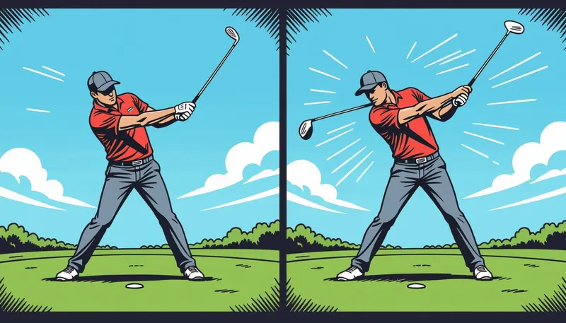 練習方法とドリル - illustration for iron draw fade shot shaping