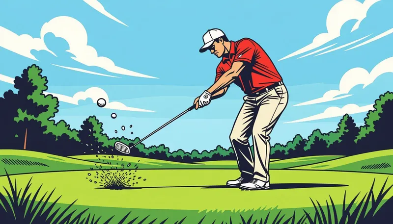 フェアウェイアイアンショットの基本セットアップ - illustration for iron shots from fairway