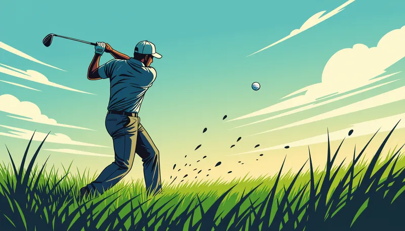 基本セットアップとグリップの調整 - illustration for iron shots from rough technique