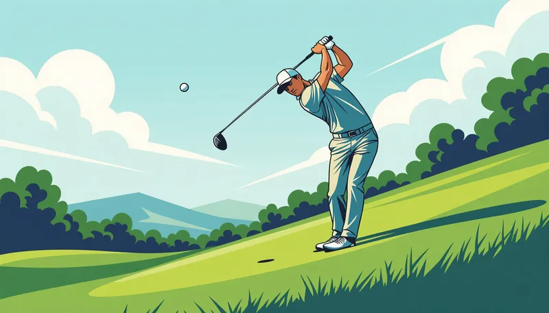 傾斜地ショットの基本原則 - illustration for iron shots slopes uneven lies