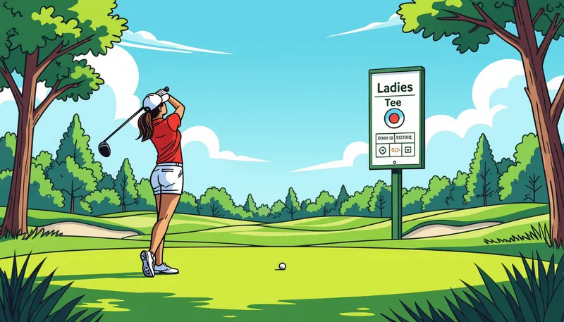 レディースティーの特性を理解する - illustration for ladies tee strategy playing tips