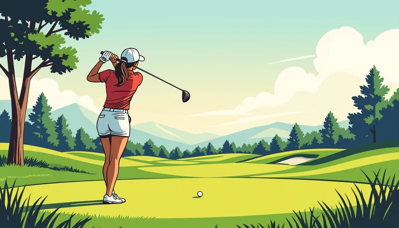 ティーショット戦略：正確性を最優先 - illustration for ladies tee strategy playing tips