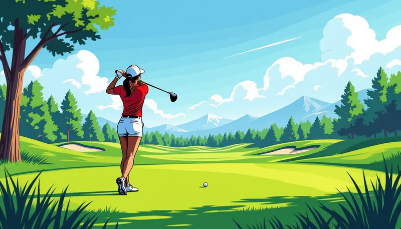 傾斜とライへの対応術 - illustration for ladies tee strategy playing tips