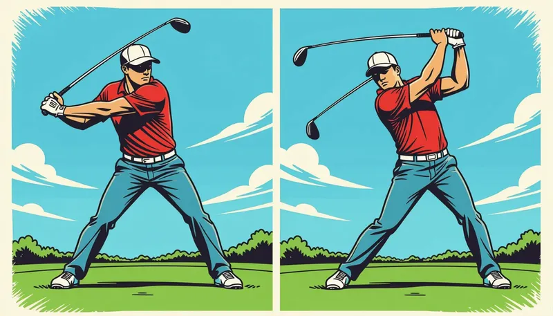 テークバックでの左腕と右腕の動き - illustration for left arm right arm swing role