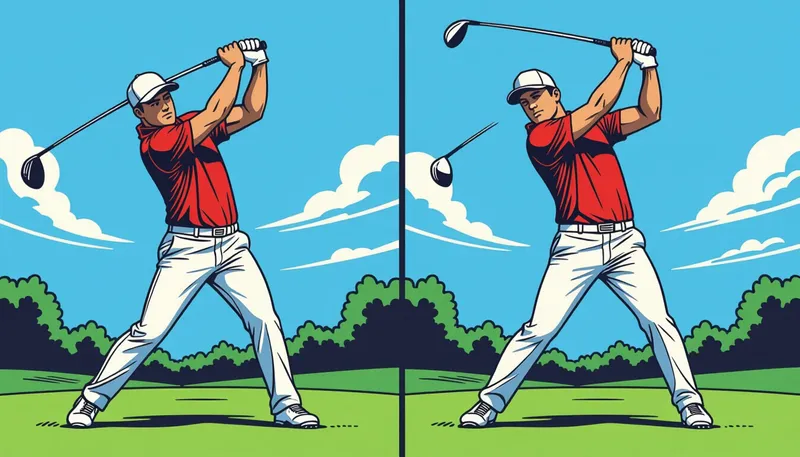 ダウンスイングでの左腕と右腕の連動 - illustration for left arm right arm swing role