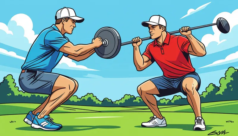 効果的な下半身トレーニング方法 - illustration for lower body strength golf power