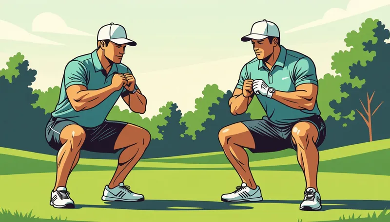 トレーニング時の注意点 - illustration for lower body strength golf power