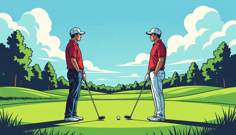 マッチプレーの基本戦略:状況に応じた戦い方 - illustration for match play strategy psychology