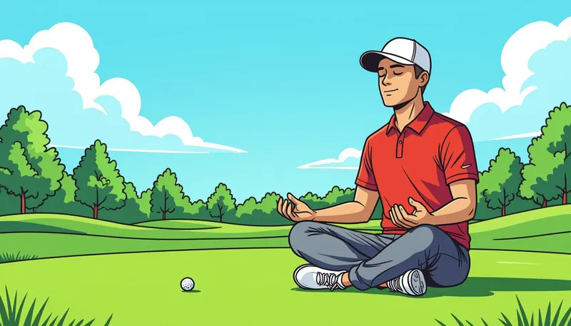 マインドフルネスを取り入れた練習プラン - illustration for mindfulness golf one shot focus