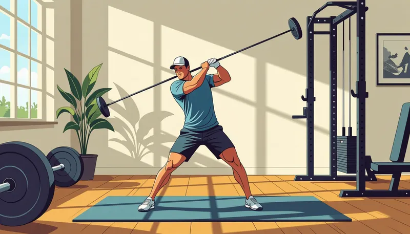 自宅でできる効果的なトレーニングメニュー - illustration for off season practice program golf