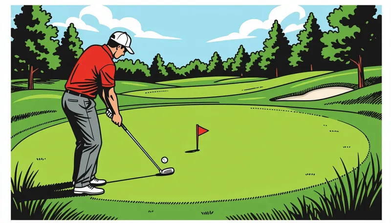 ピンが中央にある場合の戦略 - illustration for pin position approach strategy
