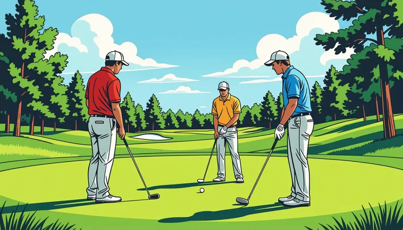 同伴者マナーがゴルフに与える影響 - illustration for playing partners etiquette courtesy