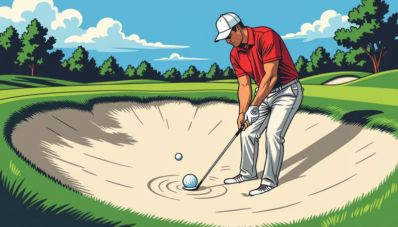 効果的なスイングテクニック - illustration for 目玉ライからのバンカーショット